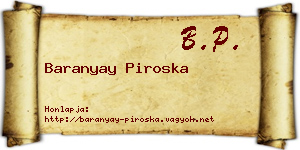 Baranyay Piroska névjegykártya